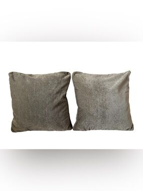 22x22 Neutral Throw Pillows Set of 2 Joybird Fabric Beige Textured Couch Decor